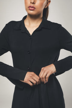 Maxi Shirt Dress Black