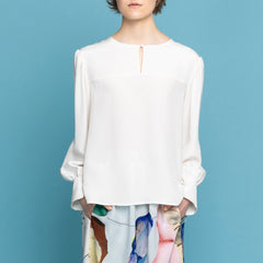 Studio Heijne Blaze Silk Crepe Blouse-Off White