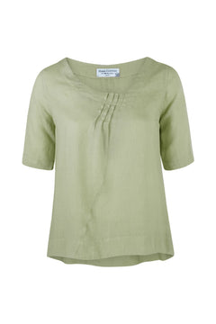 Linen Loose Fit Blouse With Pleats