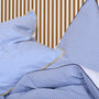 Homehagen - Cotton Percale Duvet Cover Set Navy Stripe & Blue Piping, image no.4