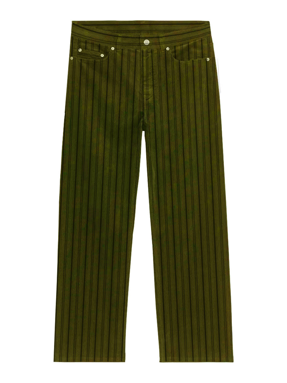 Reverie Cotton Cord Trouser Green Stripe