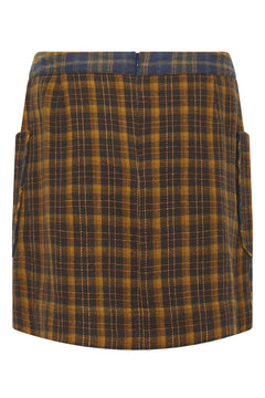 Suki Cotton Flannel Miniskirt Patchwork Check