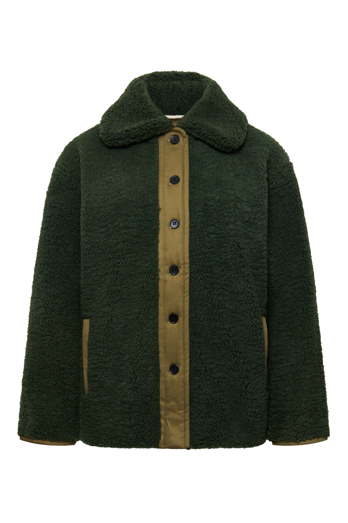 Lexi Recycled PET Fleece Coat Ivy Green
