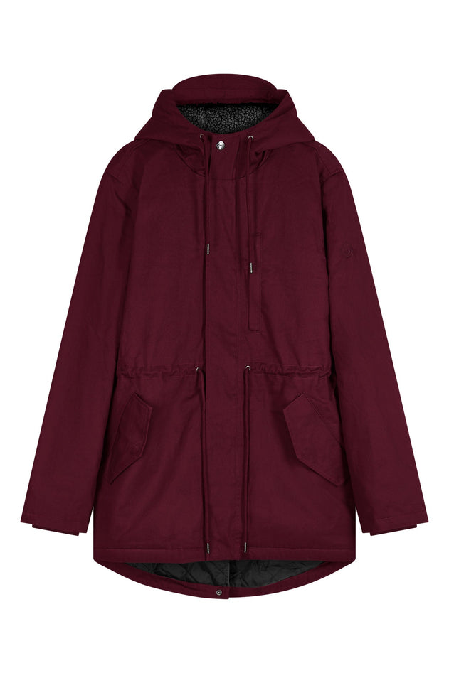 Wilson Water Resistant Cotton Parka Wine Red