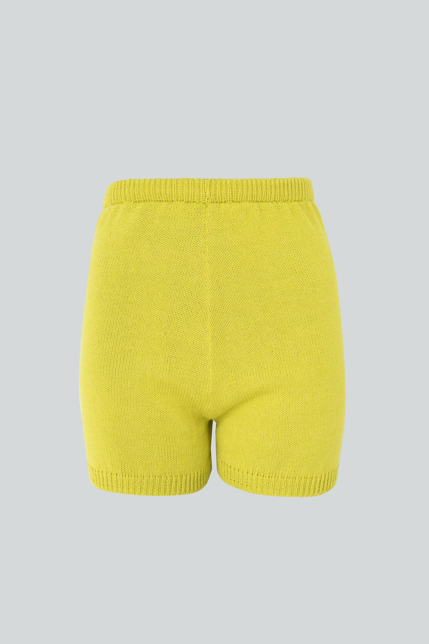 Leaf Knitted Shorts Yellow
