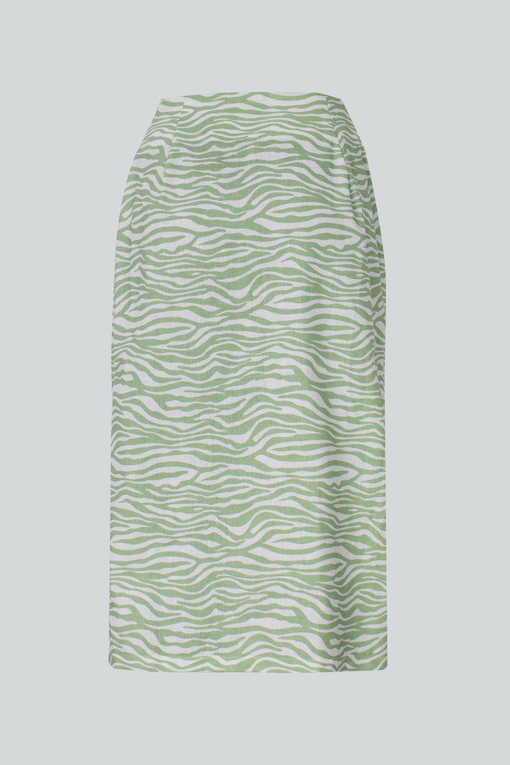 Carolina Machado - Iris Zebra Asymmetrical Skirt Green