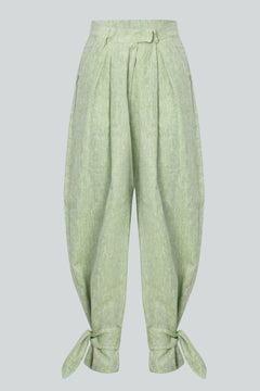 Ornata Linen Ballon Trousers Green