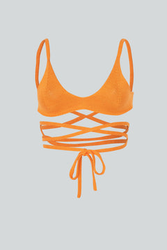 Mango Knitted Bralette Orange