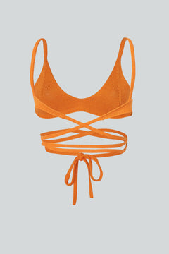 Mango Knitted Bralette Orange