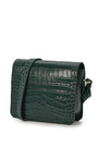 LEANDRA - Croco Engraved Squere Leather Shoulder Bag Green, image no.2