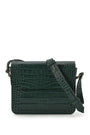 LEANDRA - Croco Engraved Squere Leather Shoulder Bag Green, image no.1
