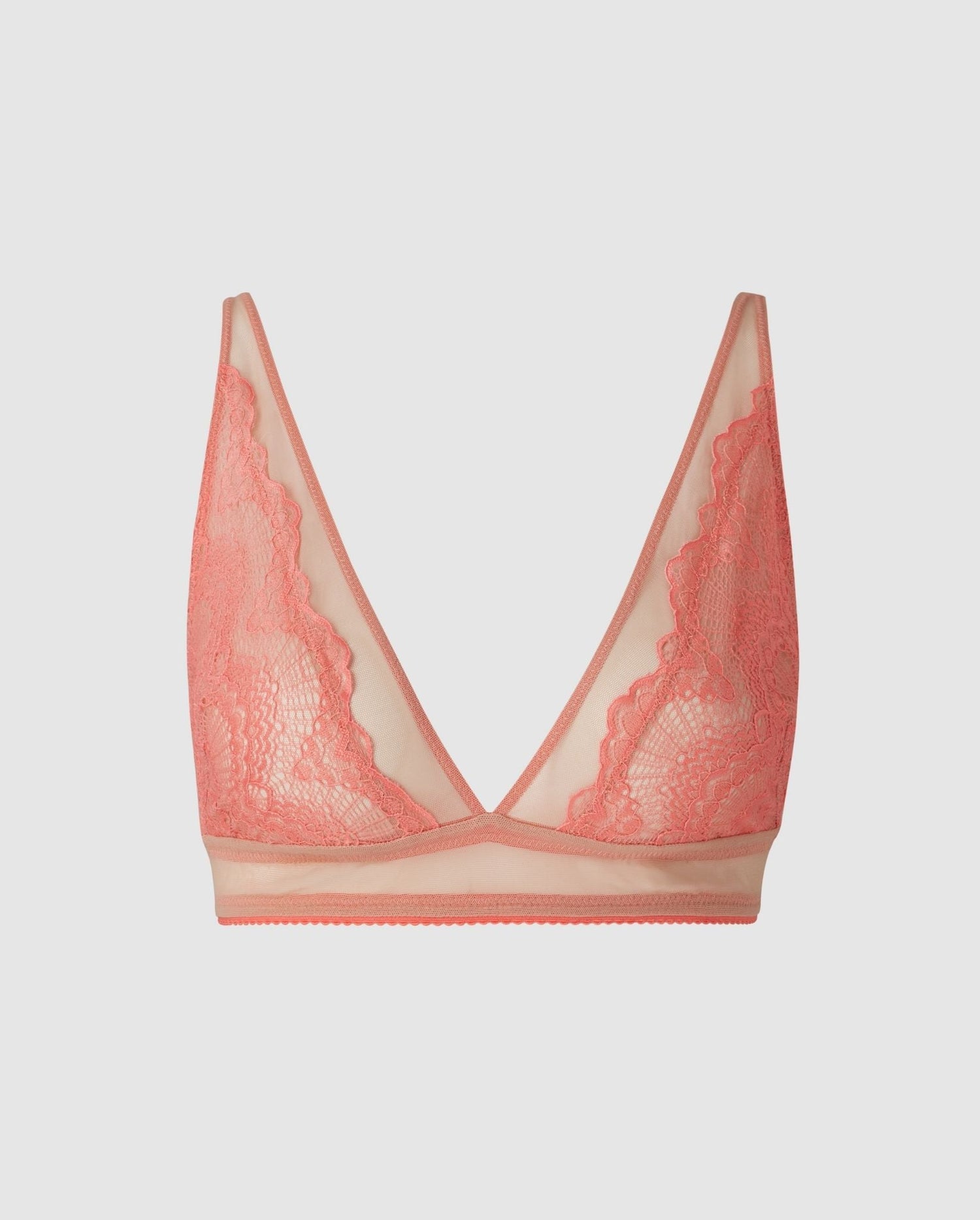 Lace Mesh Triangle Bralette Naked –