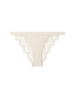 Satin Lace Bikini Tanga Cream