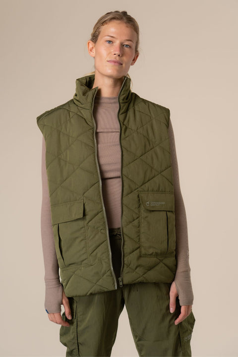Coast Recycled Quilted Vest Army Green