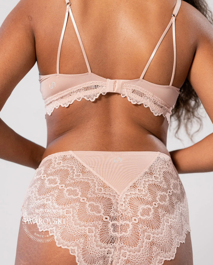 UNDERSTATEMENT - Lace Mesh Triangle Bralette Naked