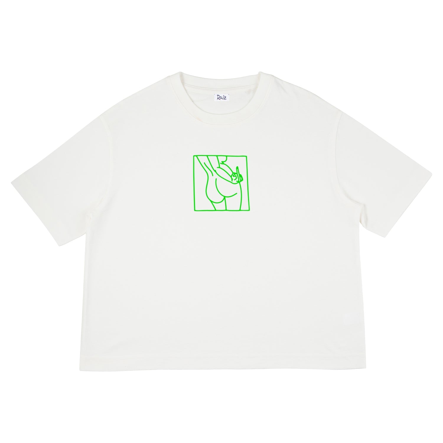 Crop Middle Finger T-Shirt White