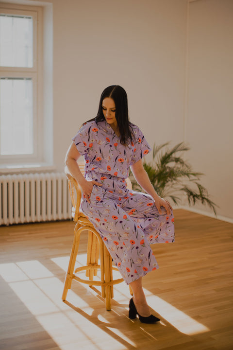 Riemu Culottes Lavender Kukkaniitty