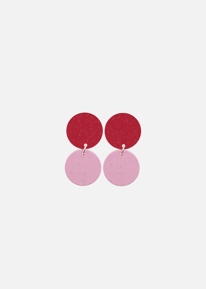  - Dots Earrings No.2 Juicy Red/Cherry Blossom