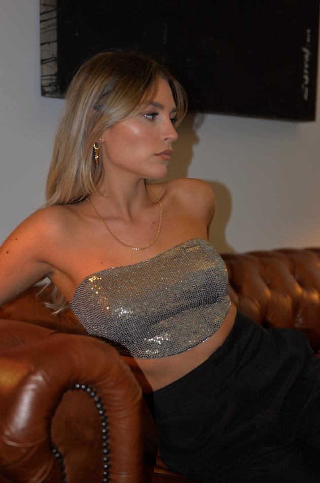 Silver Sequin Corset