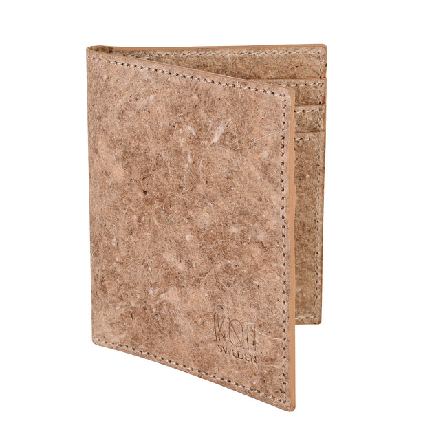Coconut Leather BiFold Card Holder Beige