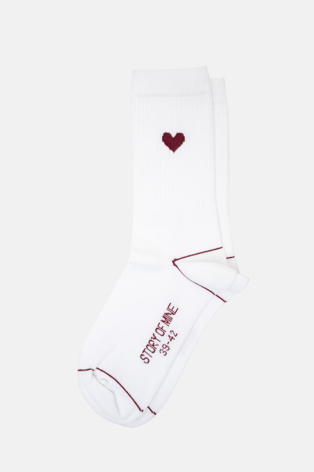 Heart Socks White