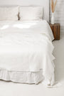 AmourLinen - Linen Waffle Bed Throw White, image no.1