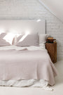 AmourLinen - Linen Waffle Bed Throw Cream, image no.2