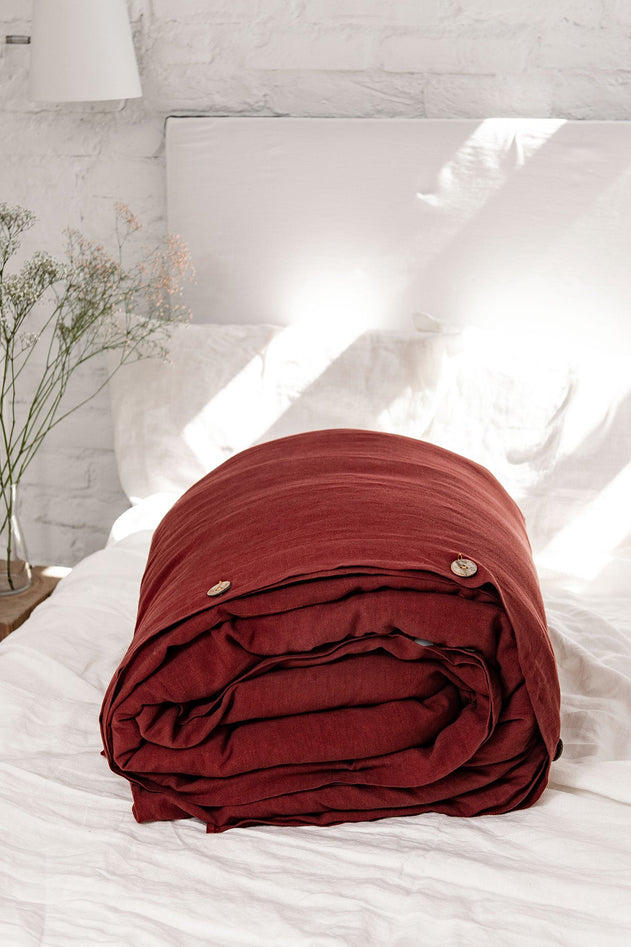 Linen Duvet Cover Terracotta