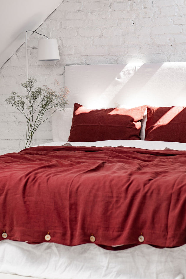 Linen Duvet Cover Terracotta