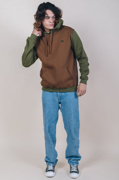 Color Block Hoodie Olive Woods