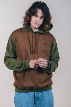 Color Block Hoodie Olive Woods