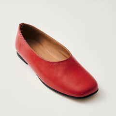 Edie Leather Ballet Flats Red