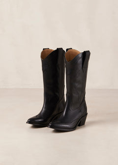 Liberty Black Leather Boots