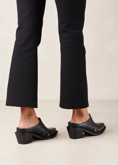 Lorenzo Leather Mules Black