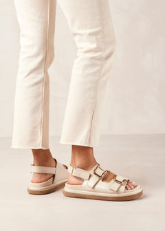 Harper Leather Sandals Cream