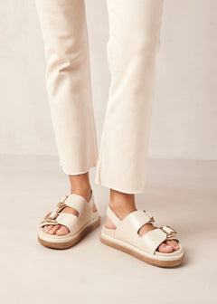 Harper Leather Sandals Cream