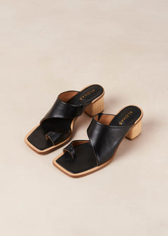 Josie Leather Sandals Black