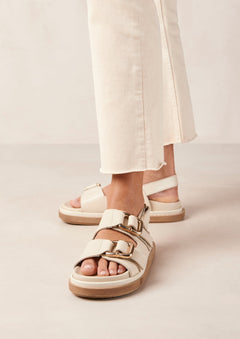 Harper Leather Sandals Cream