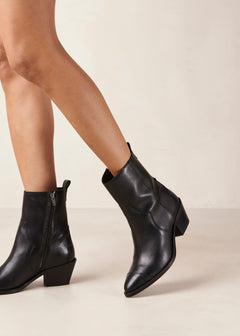 Austin Leather Ankle Boots Black