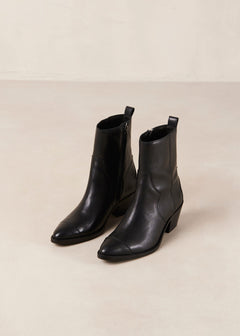 Austin Leather Ankle Boots Black