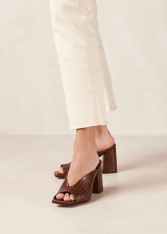 Frenchie Heeled Mules Alli Brown