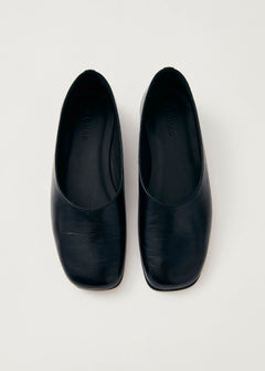 Edie Leather Ballet Flats Black
