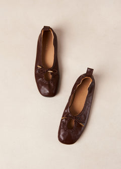 Rosalind Leather Ballet Flats Brown