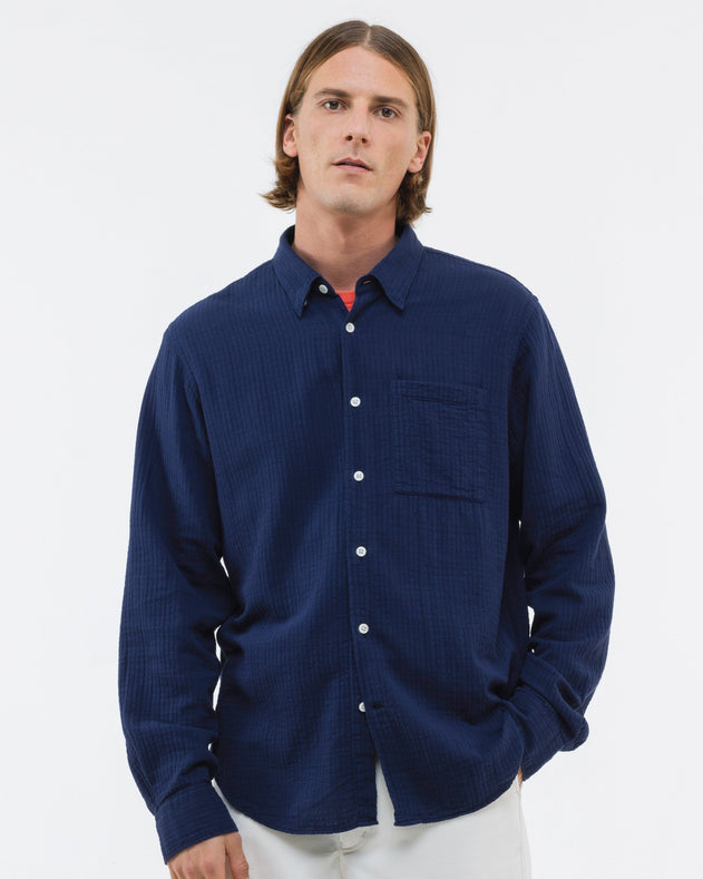 Konga Button-up Shirt Navy Blue
