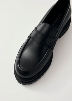 Obsidian Leather Loafers Black