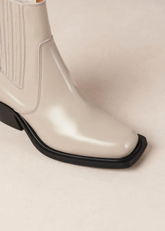 Denver Leather Ankle Boots Cream