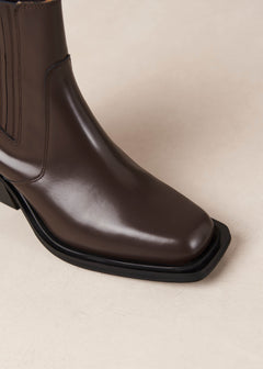 Denver Leather Ankle Boots Brown