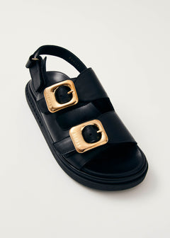 Daria Leather Sandals Black