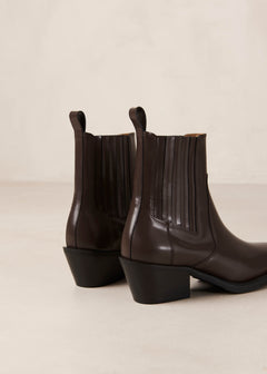 Denver Leather Ankle Boots Brown