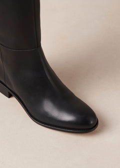 Billie Leather Boots Bicolor Black Burgundy